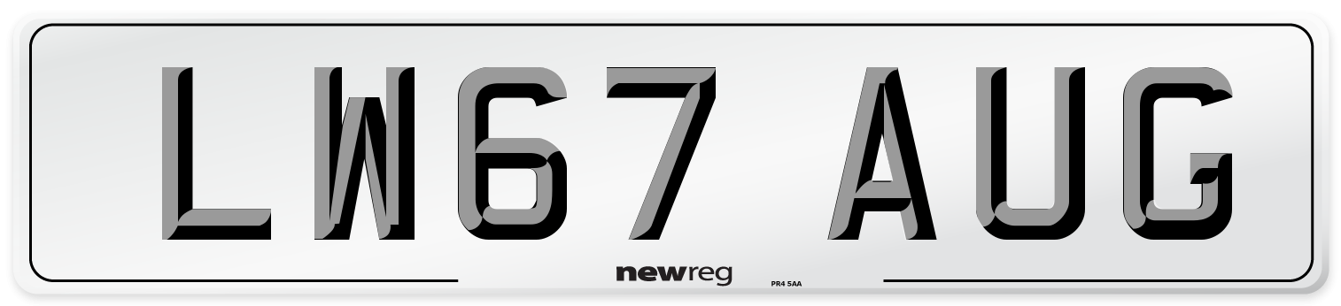 LW67 AUG Number Plate from New Reg